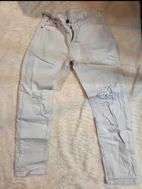 SHEIN White Distressed Men's Jeans